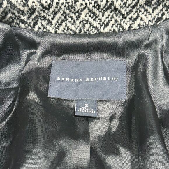 Banana Republic | Women | Vtg Tweed Herringbone Wool Blend Trench Coat | Small - Picture 9 of 16